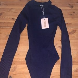 Cut Out Exposed Shoulder Bodysuit by Missguided